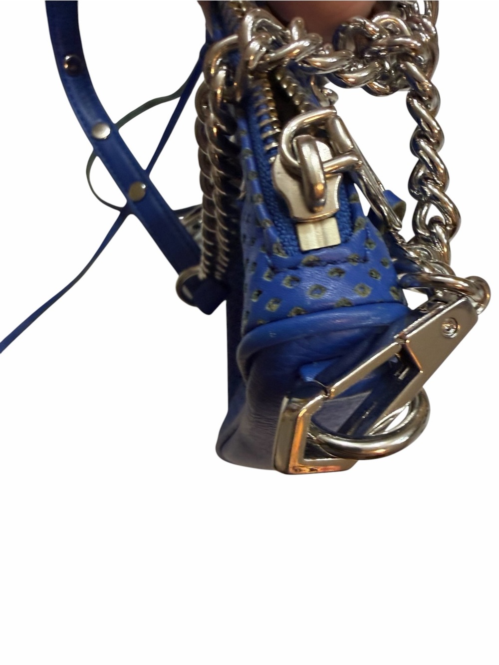 Rebecca Minkoff Royal Blue Perforated Diamond Leather Mini MAC/MAB Crossbody - Picture 9 of 10